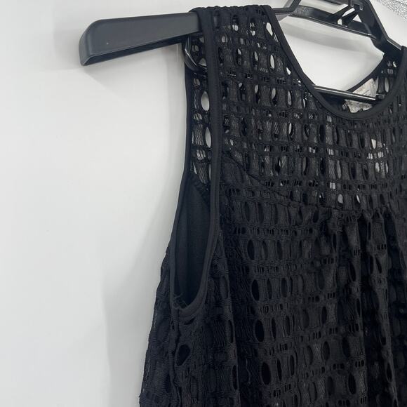 Shannon Ford NY Crochet Lace Womens Top Sz XL Boho Goth Witchy Whimsigoth Black - Picture 5 of 10